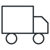 Delivery truck icon in black